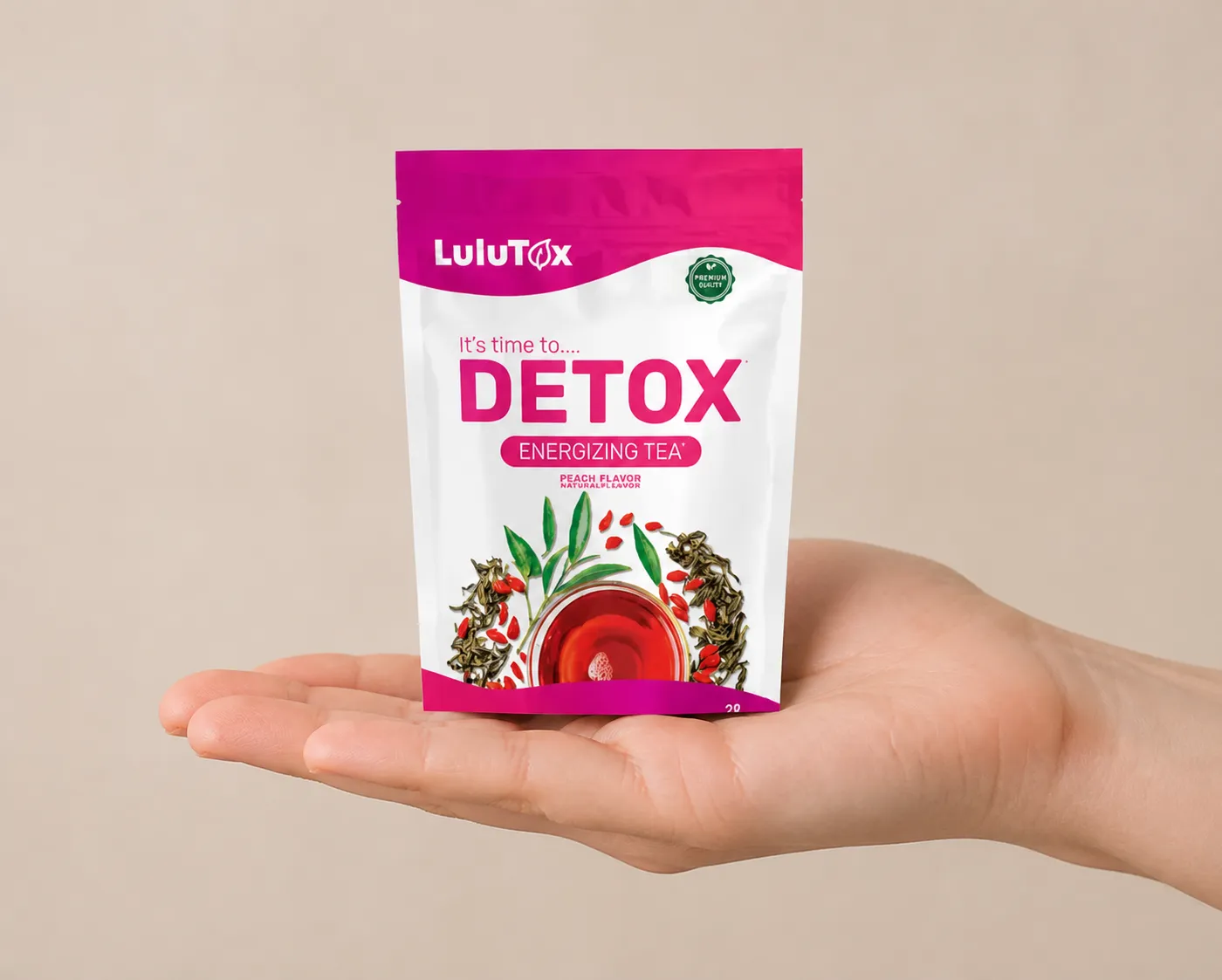 Lulutox Detox Tea — le produit en main